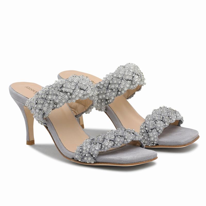 Sandalias de Salto Russell And Bromley Be Jewel Feminino Cinzentas | JNQ135GB