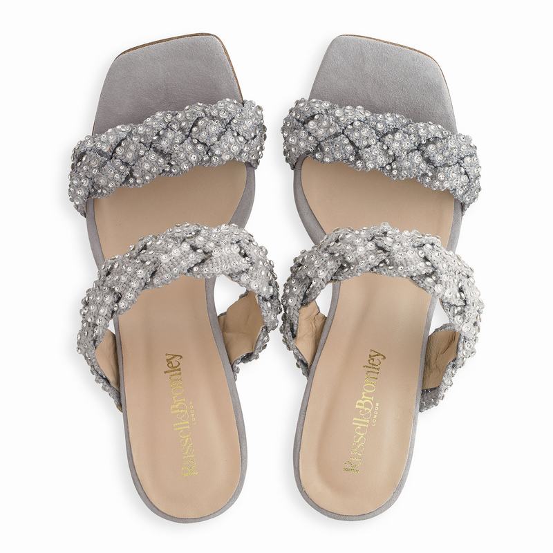 Sandalias de Salto Russell And Bromley Be Jewel Feminino Cinzentas | JNQ135GB