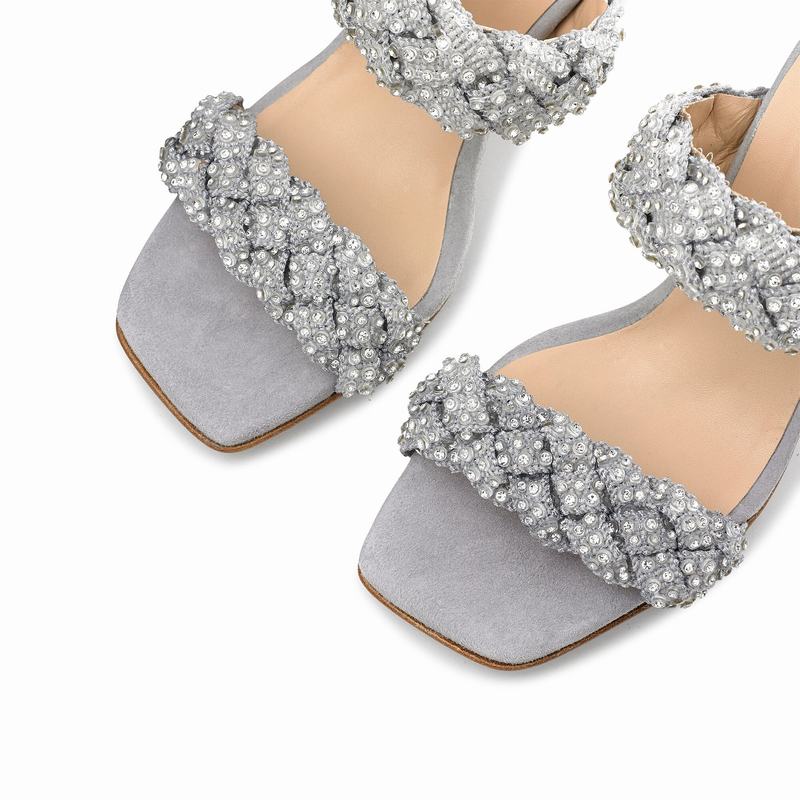 Sandalias de Salto Russell And Bromley Be Jewel Feminino Cinzentas | JNQ135GB