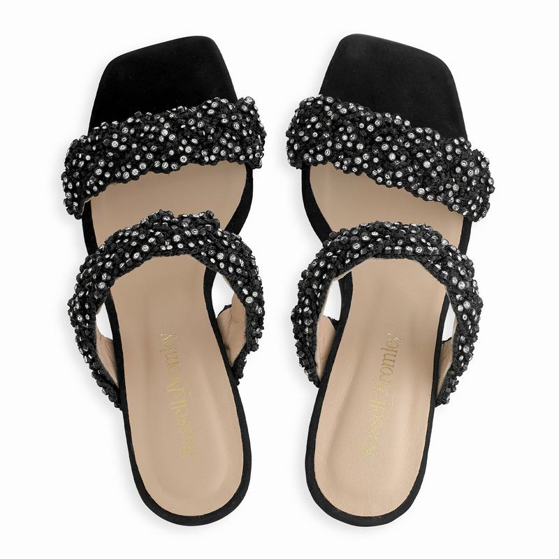 Sandalias de Salto Russell And Bromley Be Jewel Feminino Pretas | MWX1689UH