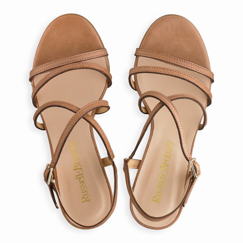 Sandalias de Salto Russell And Bromley Barely Feminino Marrom | VRZ4620IO