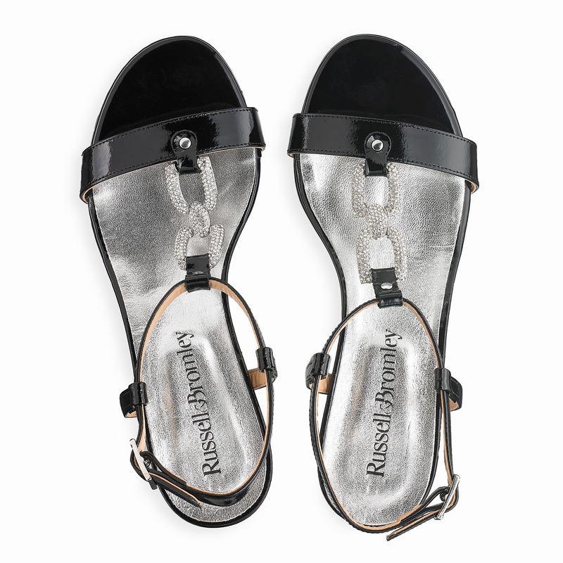 Sandalias de Salto Russell And Bromley Jewely Feminino Pretas | BVD6047YK