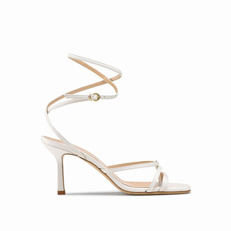 Sandalias de Salto Russell And Bromley Martini Feminino Creme Branco | FFQ4494IQ