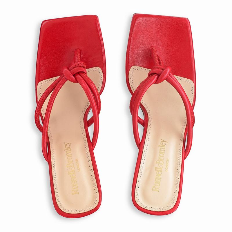 Sandalias de Salto Russell And Bromley Margarita Feminino Vermelhas | WTK9466YF