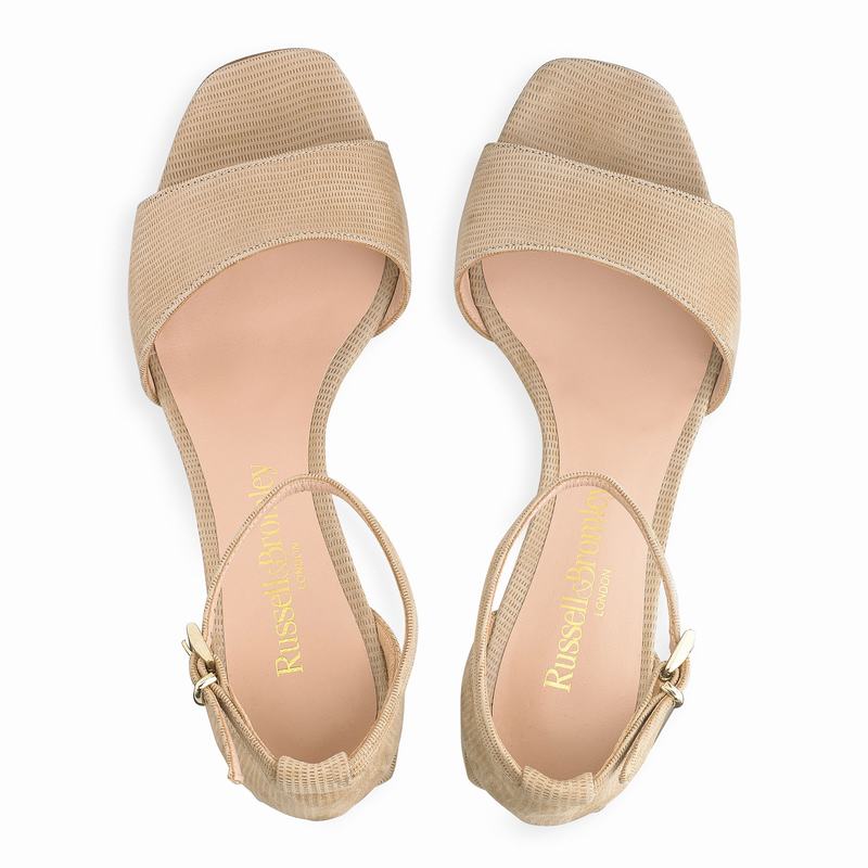 Sandalias de Salto Russell And Bromley Twothebar Feminino Marrom | AZN6825DB