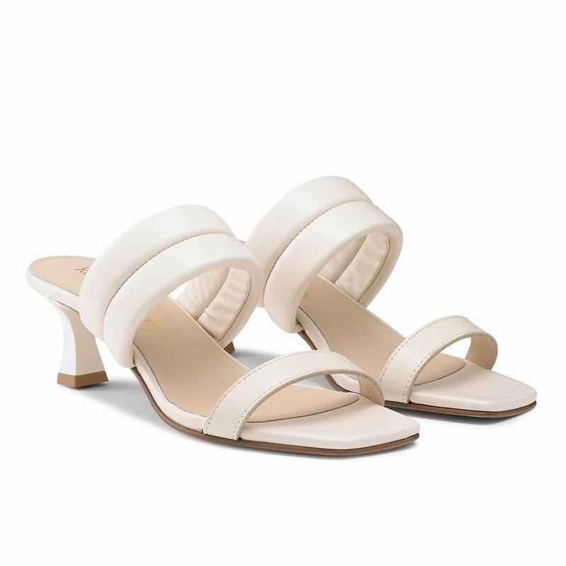 Sandalias de Salto Russell And Bromley Two Step Feminino Creme Branco | WVY595CR