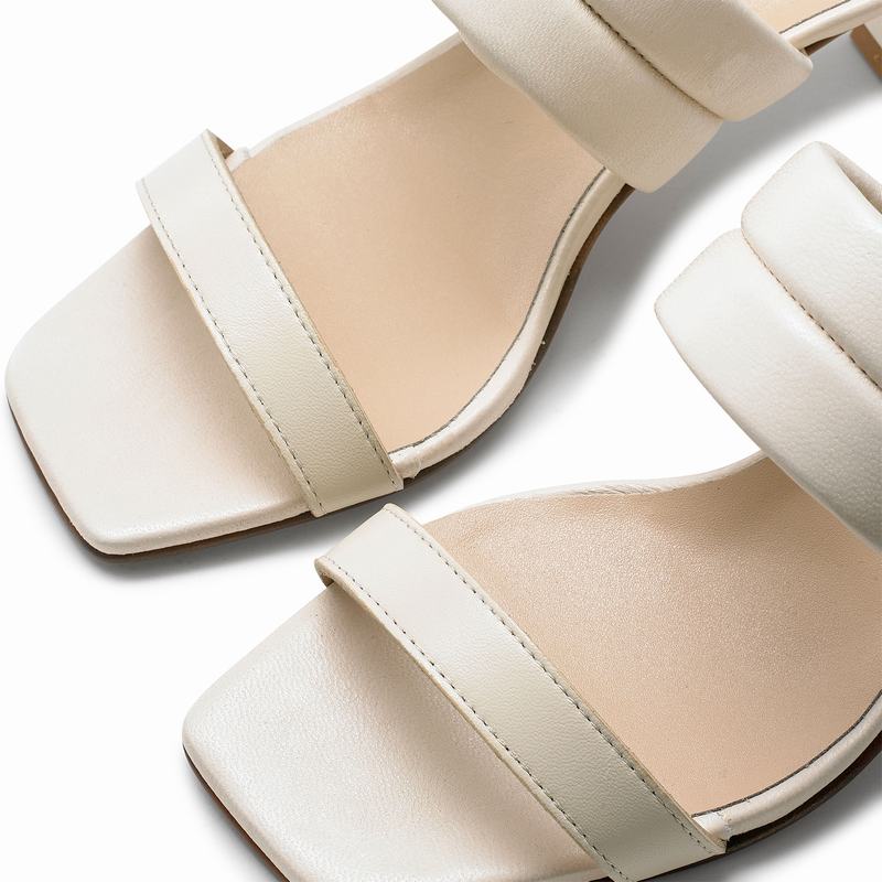 Sandalias de Salto Russell And Bromley Two Step Feminino Creme Branco | WVY595CR