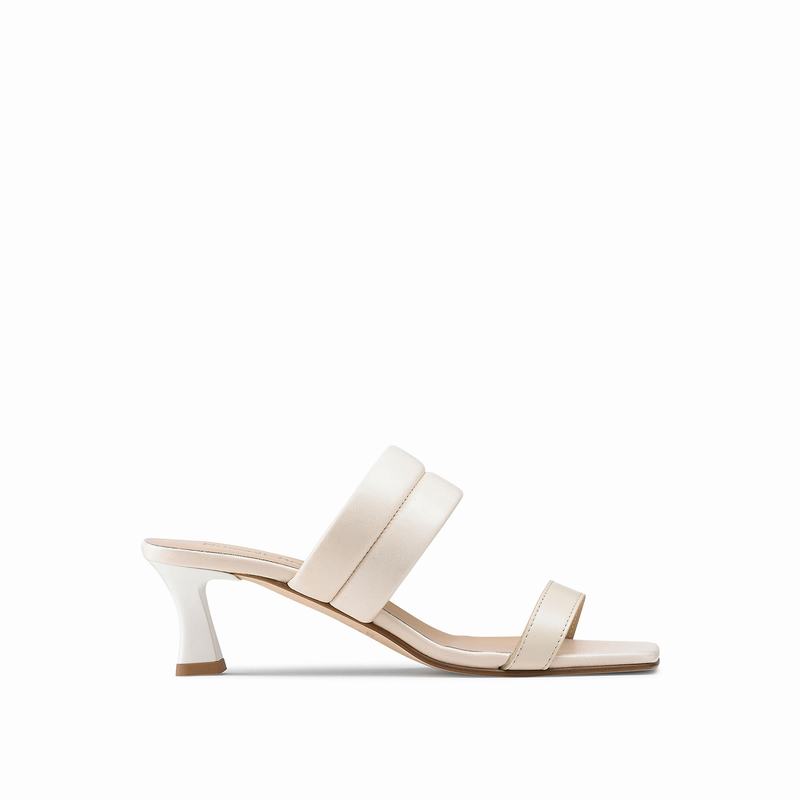 Sandalias de Salto Russell And Bromley Two Step Feminino Creme Branco | WVY595CR