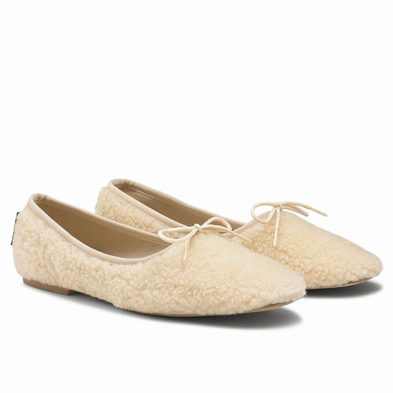 Sapatos De Ballet Russell And Bromley Cuddle Feminino Creme Branco | ODC5593IU