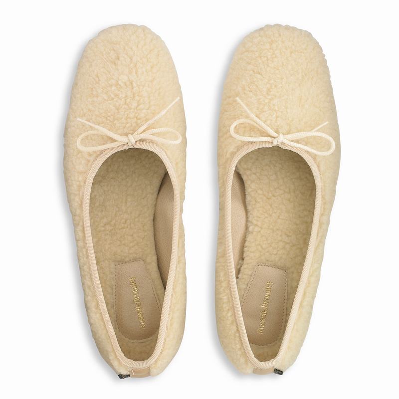 Sapatos De Ballet Russell And Bromley Cuddle Feminino Creme Branco | ODC5593IU