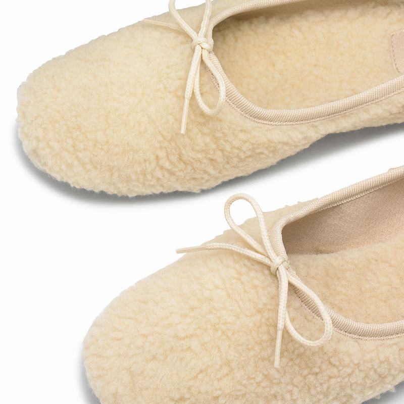 Sapatos De Ballet Russell And Bromley Cuddle Feminino Creme Branco | ODC5593IU