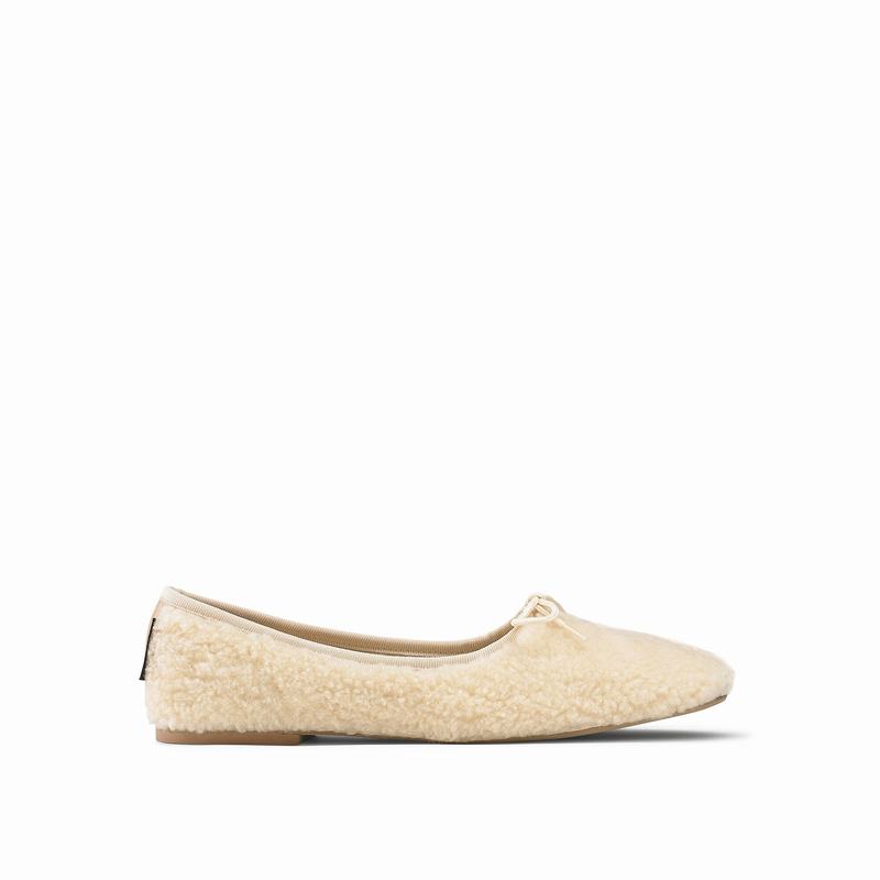 Sapatos De Ballet Russell And Bromley Cuddle Feminino Creme Branco | ODC5593IU