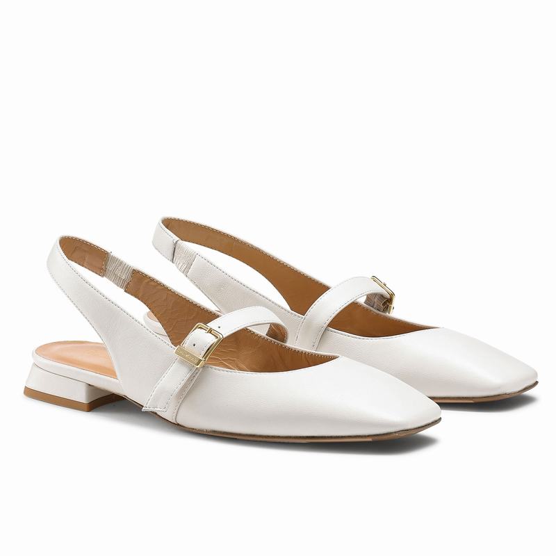 Sapatos De Ballet Russell And Bromley Miss Mary Feminino Creme Branco | RYO2583TR