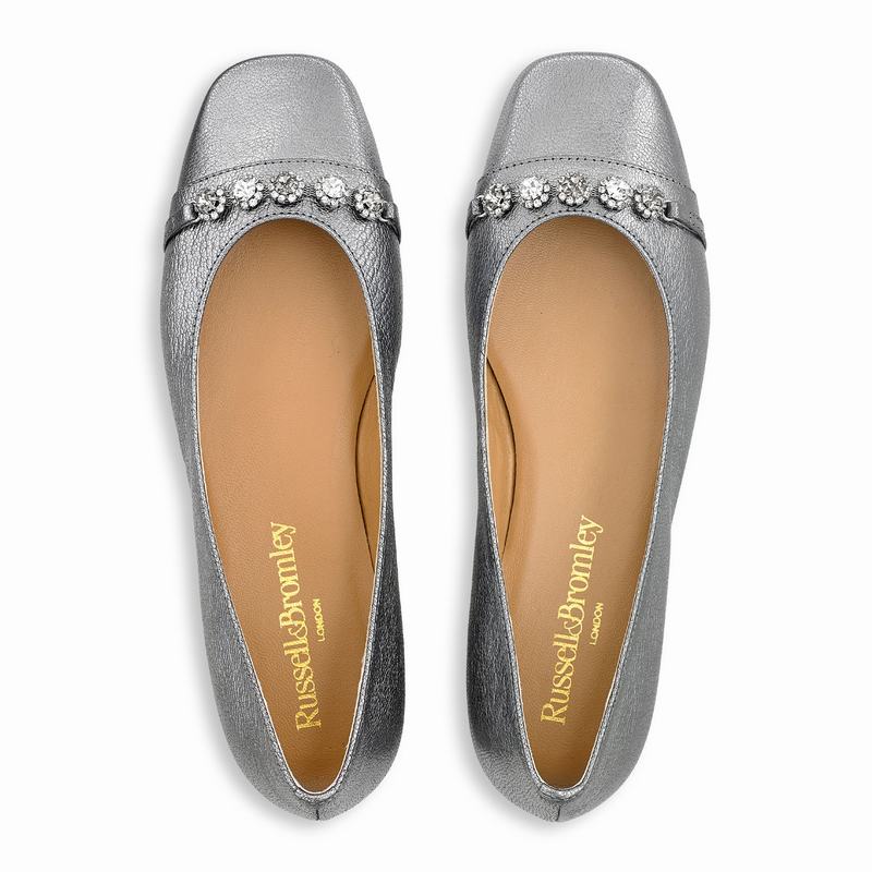 Sapatos De Ballet Russell And Bromley Posie Feminino Metallic | PMR8478QV