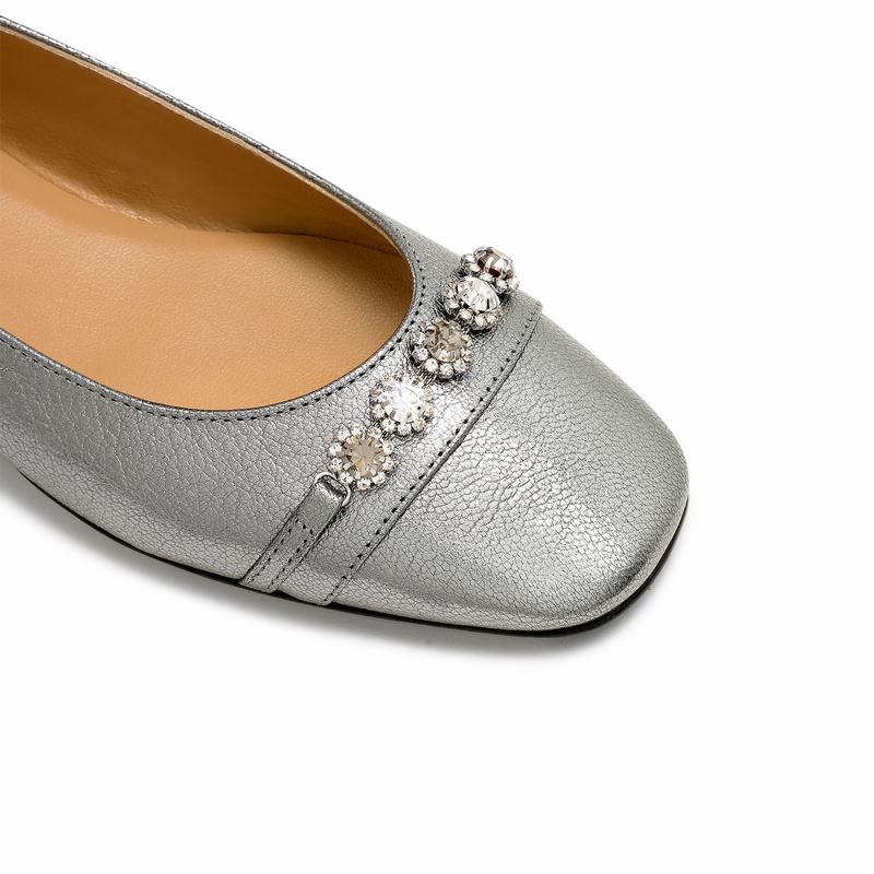 Sapatos De Ballet Russell And Bromley Posie Feminino Metallic | PMR8478QV