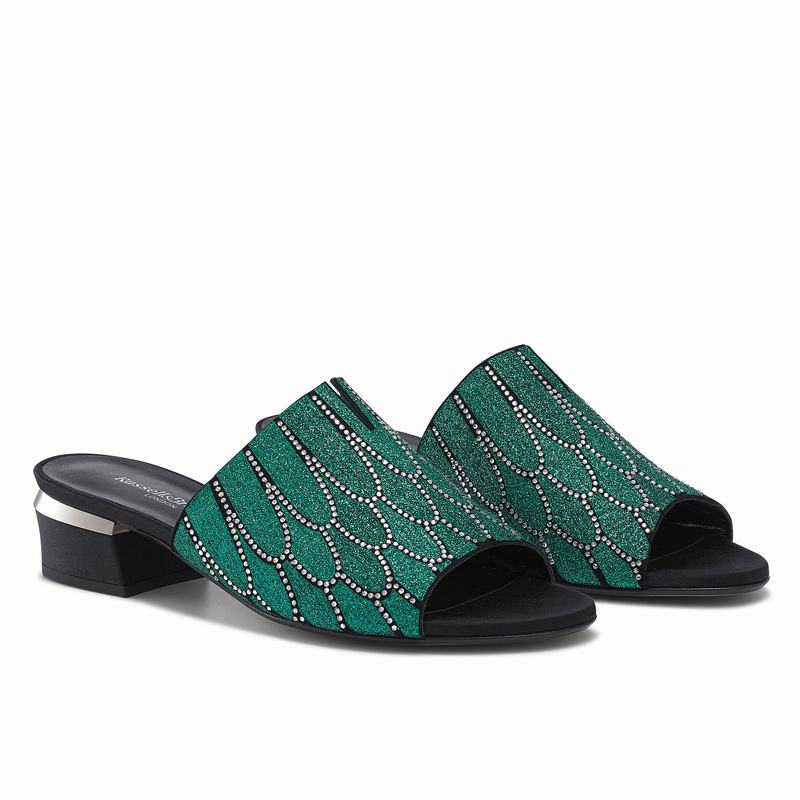 Sapatos Mules Russell And Bromley Feathers Feminino Verdes | ERP6456RK