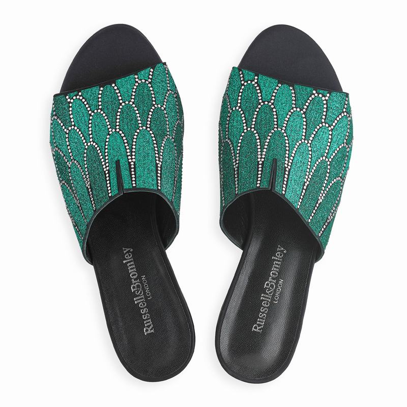 Sapatos Mules Russell And Bromley Feathers Feminino Verdes | ERP6456RK