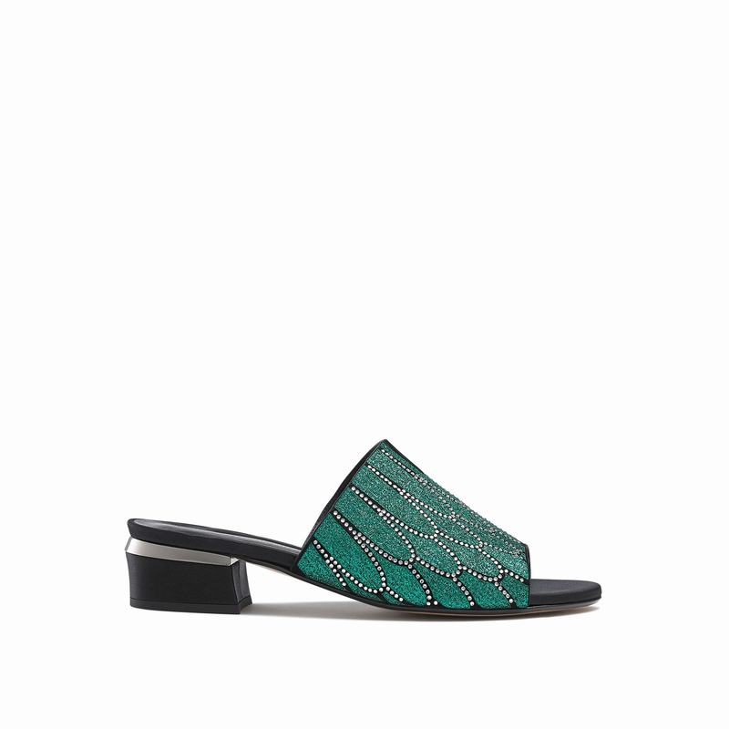 Sapatos Mules Russell And Bromley Feathers Feminino Verdes | ERP6456RK