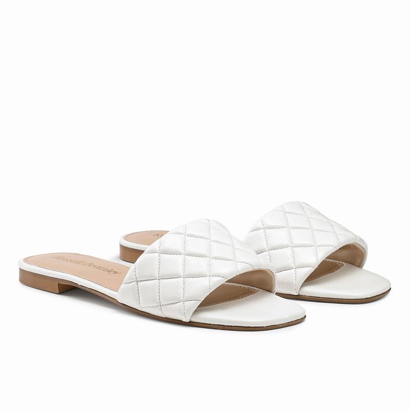 Sapatos Mules Russell And Bromley Quiltmule Feminino Branco | BUT4516DY