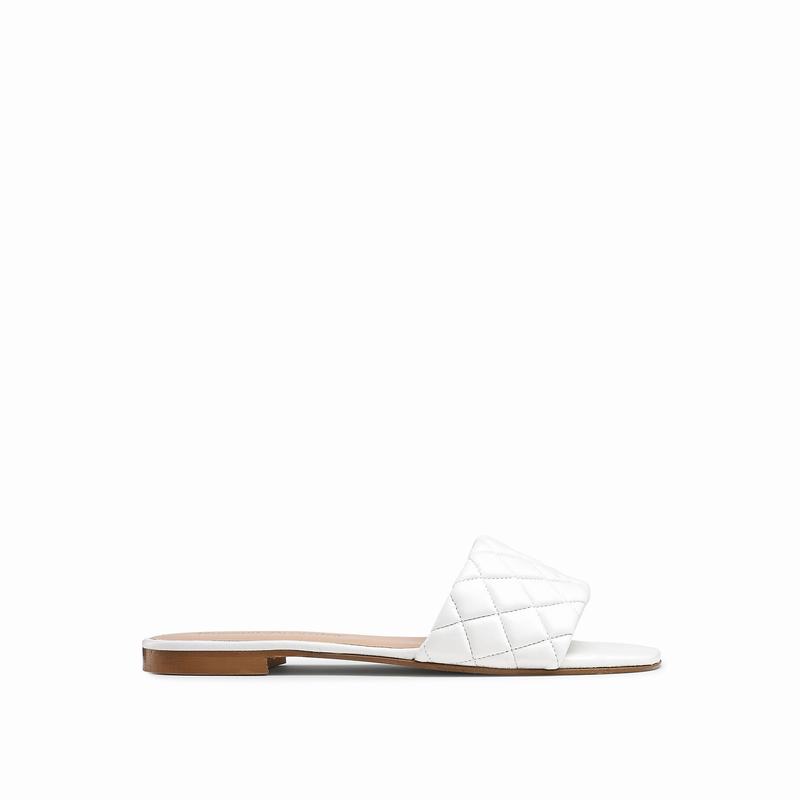 Sapatos Mules Russell And Bromley Quiltmule Feminino Branco | BUT4516DY