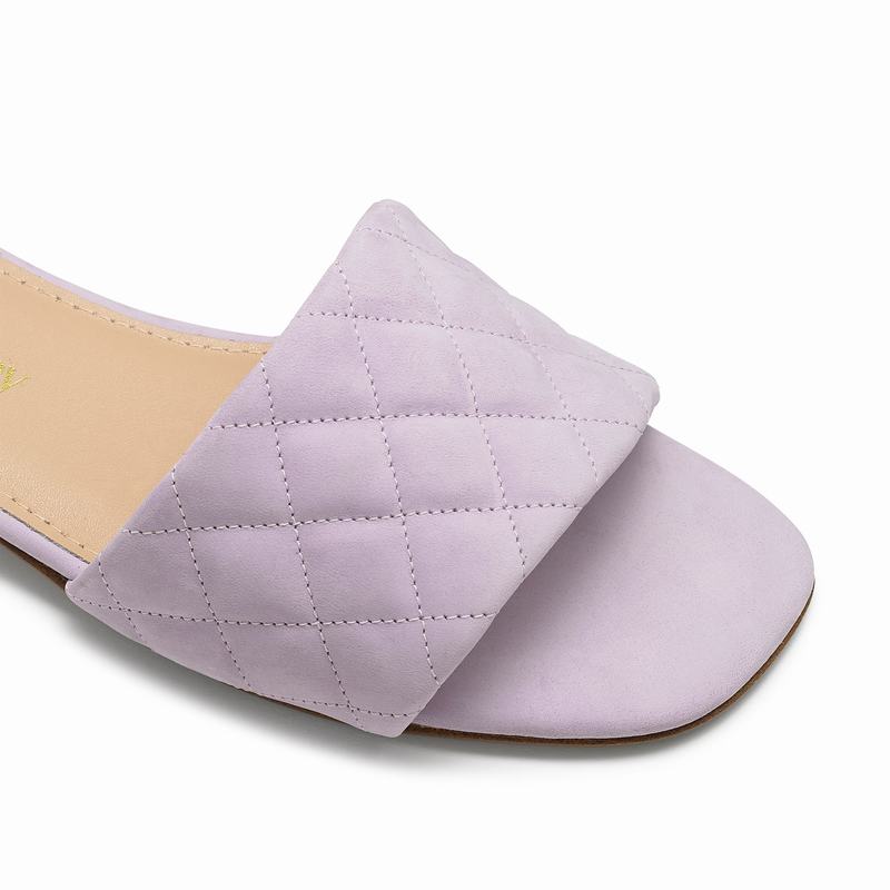 Sapatos Mules Russell And Bromley Quiltmule Feminino Roxo | OKM8288KF