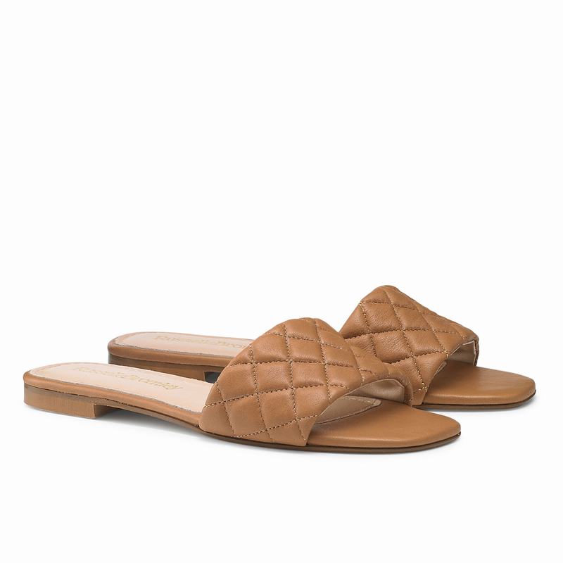 Sapatos Mules Russell And Bromley Quiltmule Feminino Marrom | TPG1588JD