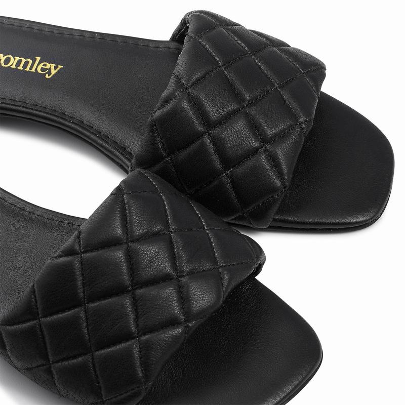 Sapatos Mules Russell And Bromley Quiltmule Feminino Pretas | UFV9478QU