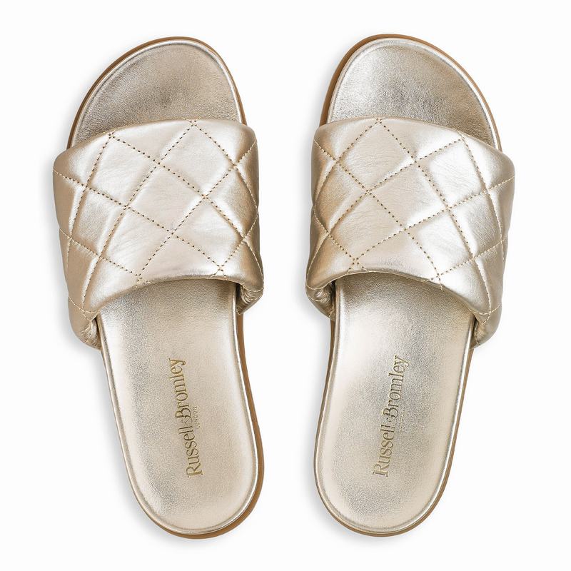 Sapatos Mules Russell And Bromley Quiltsoft Feminino Metallic | VKH74YV