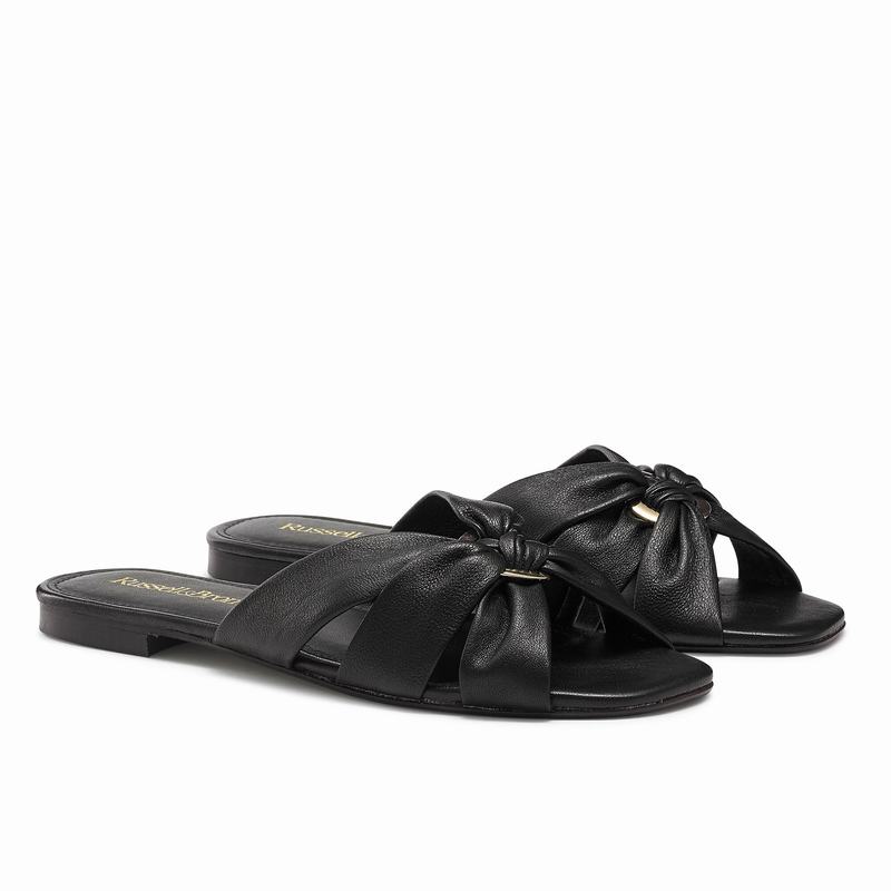 Sapatos Mules Russell And Bromley Softknot Feminino Pretas | GMW1045DP