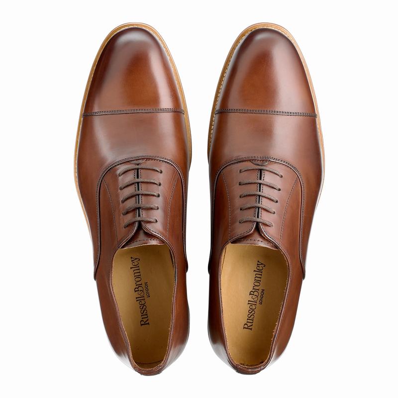 Sapatos Oxford Russell And Bromley Boris Masculino Marrom | AGH8854WX