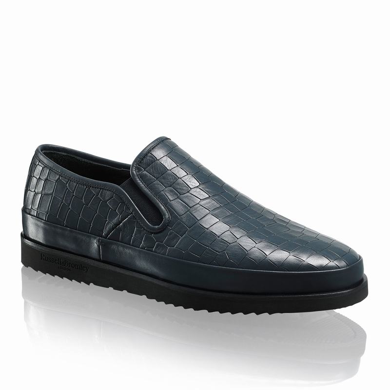 Slip On Russell And Bromley Sanmarino Masculino Azuis | QFP1355KH