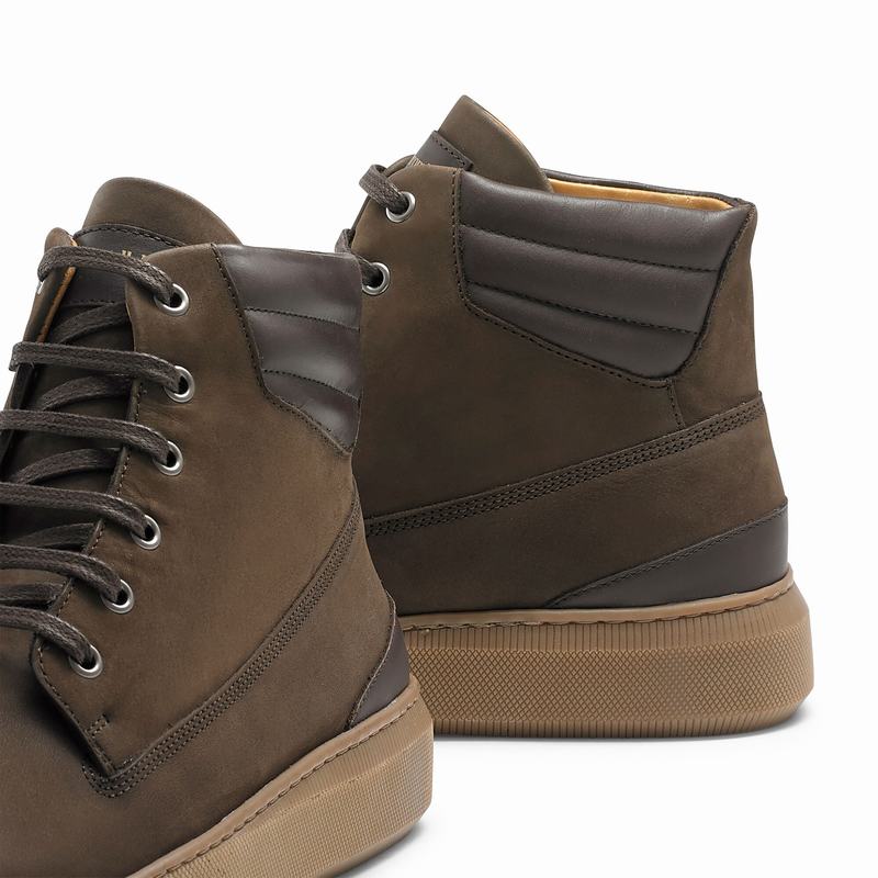 Tenis Alto Russell And Bromley Landmark Masculino Marrom | MOB3768OH