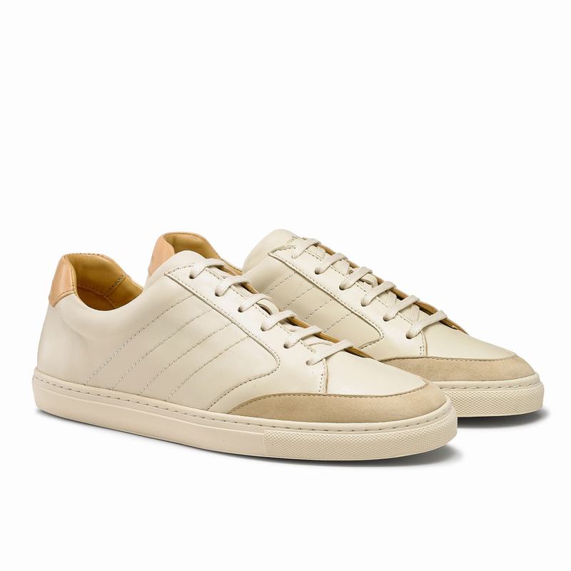 Tenis Baixo Russell And Bromley Retrospect Masculino Creme Branco | SJV9734RC