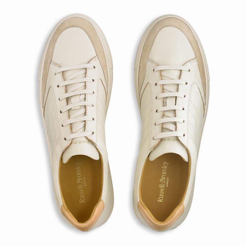 Tenis Baixo Russell And Bromley Retrospect Masculino Creme Branco | SJV9734RC