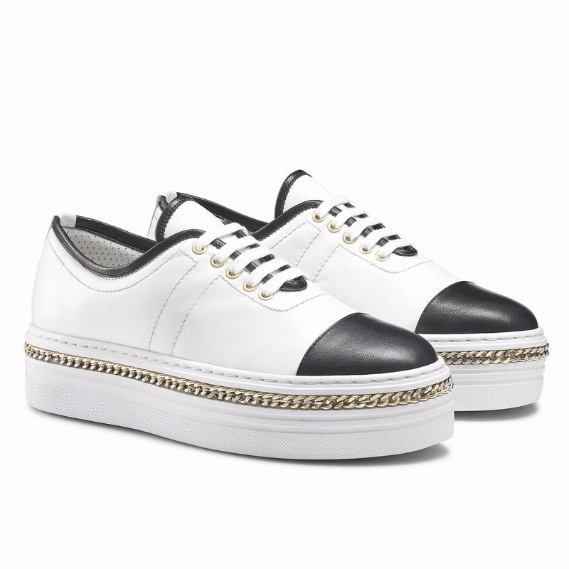 Tenis Plataforma Russell And Bromley Chainline Feminino Branco | WVK5154DU