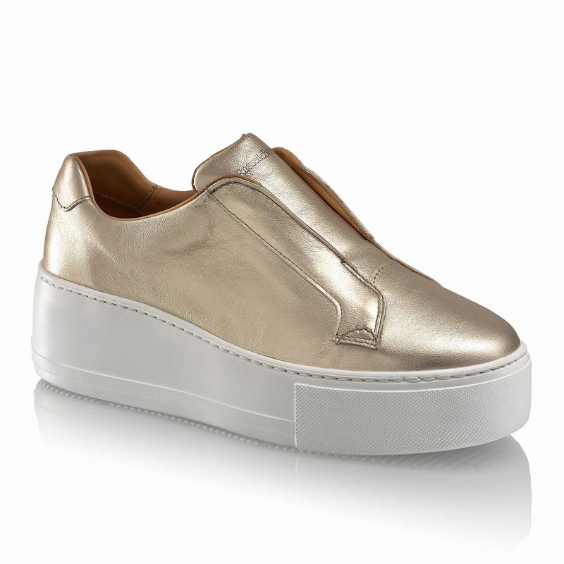 Tenis Plataforma Russell And Bromley Park Up Feminino Douradas | BFN5448LW