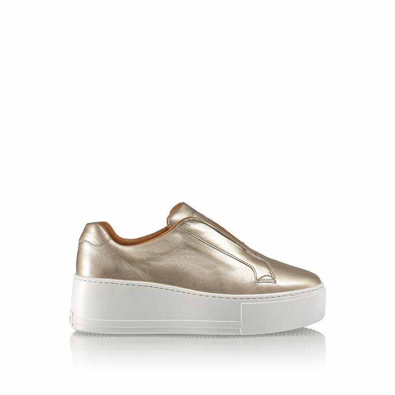 Tenis Plataforma Russell And Bromley Park Up Feminino Douradas | BFN5448LW