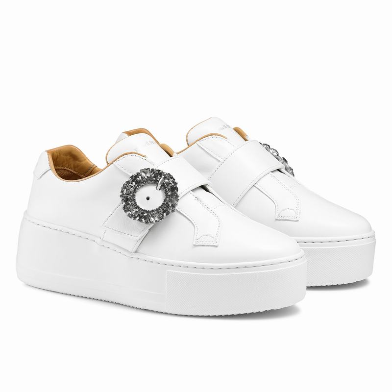 Tenis Plataforma Russell And Bromley Park Gem Feminino Branco | CHV6243NC