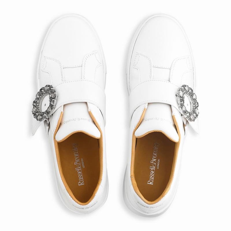 Tenis Plataforma Russell And Bromley Park Gem Feminino Branco | CHV6243NC