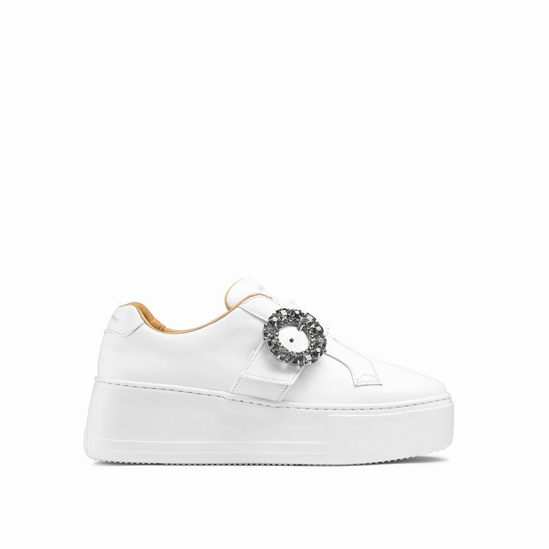 Tenis Plataforma Russell And Bromley Park Gem Feminino Branco | CHV6243NC