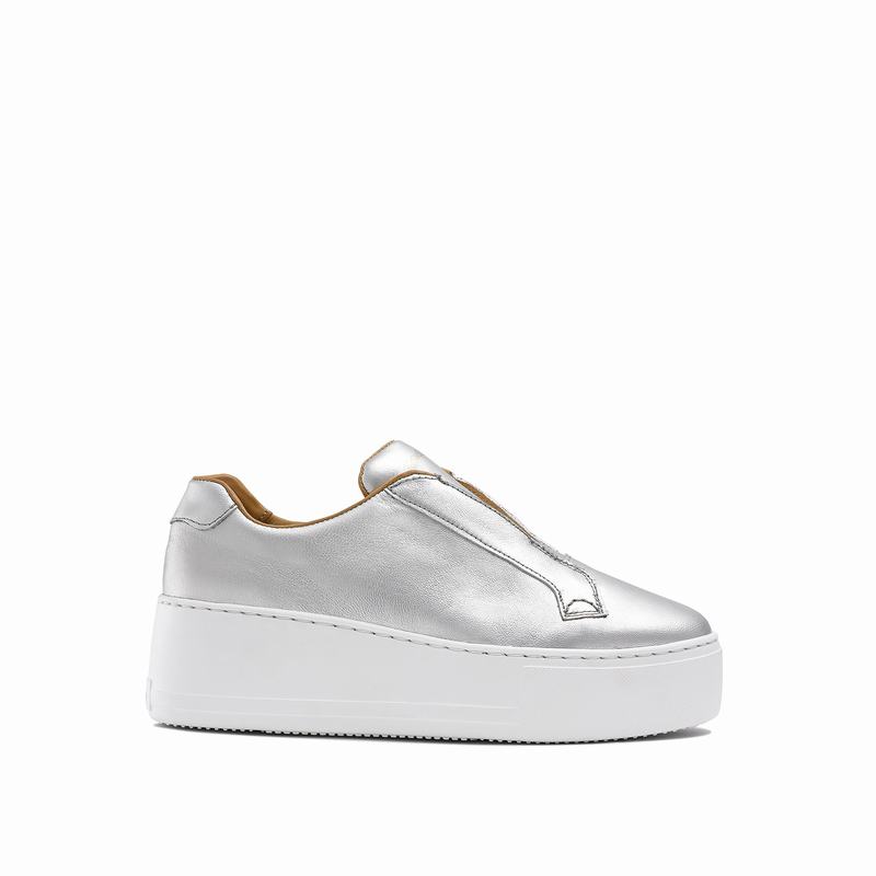 Tenis Plataforma Russell And Bromley Park Up Feminino Prateadas | HNR9018YE