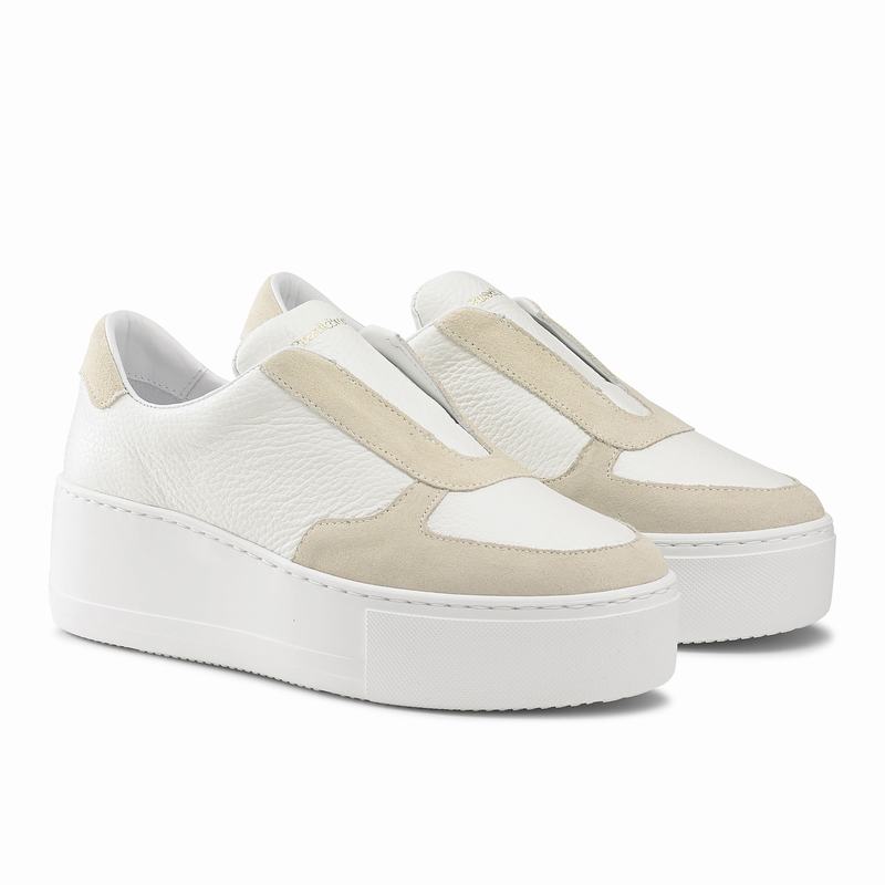 Tenis Plataforma Russell And Bromley Park Ave Feminino Branco | UAV1653NN