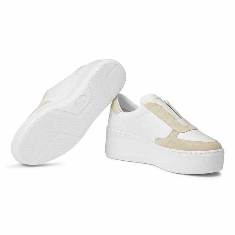 Tenis Plataforma Russell And Bromley Park Ave Feminino Branco | UAV1653NN