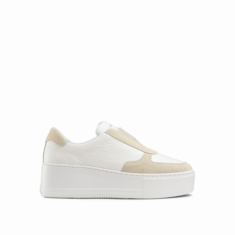 Tenis Plataforma Russell And Bromley Park Ave Feminino Branco | UAV1653NN