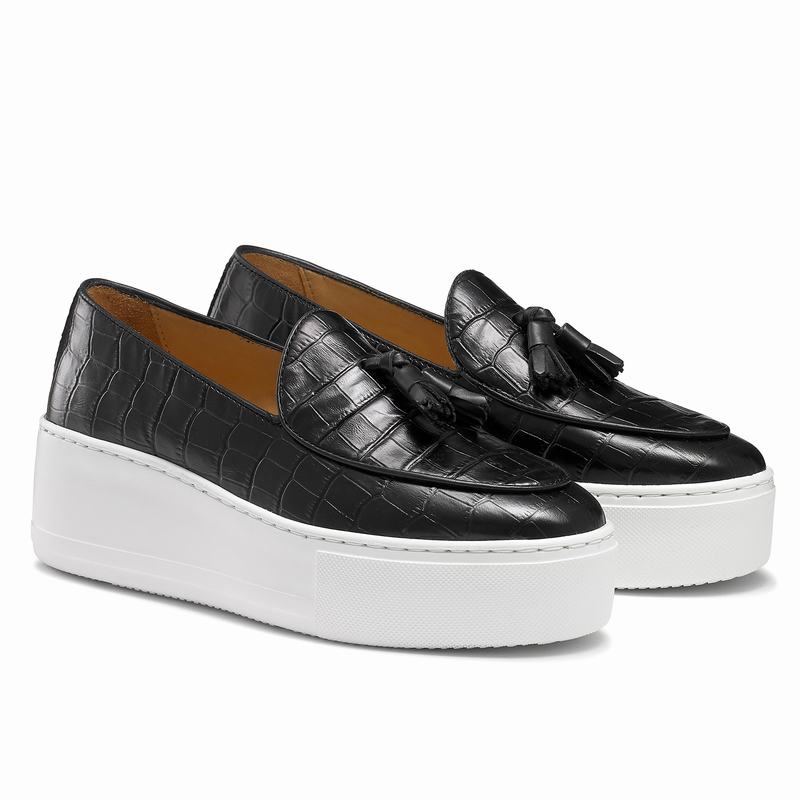 Tênis Deslizante Russell And Bromley Moc Up Feminino Pretas | FOC314WA