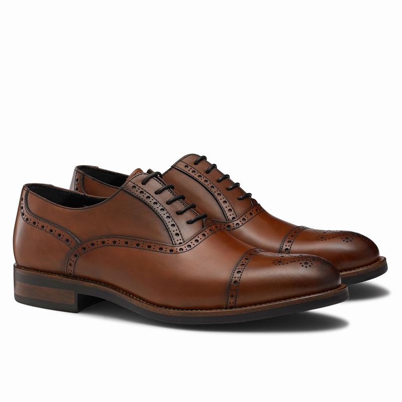 sapatos Brogues Russell And Bromley Chiltern Masculino Marrom | HFS5864BC