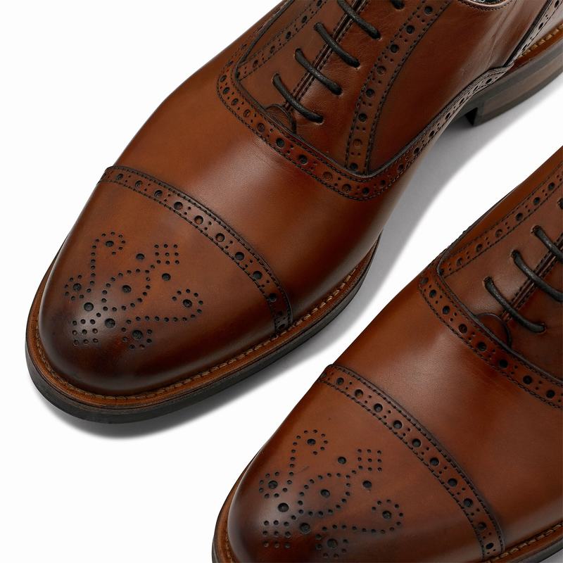 sapatos Brogues Russell And Bromley Chiltern Masculino Marrom | HFS5864BC